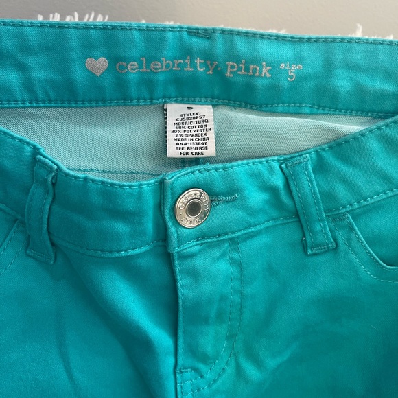 Celebrity Pink Colored Khaki Ankle Mid Rise Pants - Picture 3 of 6